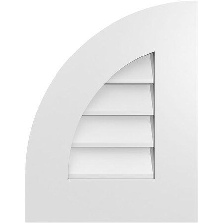 Ekena Millwork Quarter Round Top Left Surface Mount PVC Gable Vent w/ 3-1/2"W x 1"P Standard Frame, 14"W x 18"H GVPQL14X1801SN